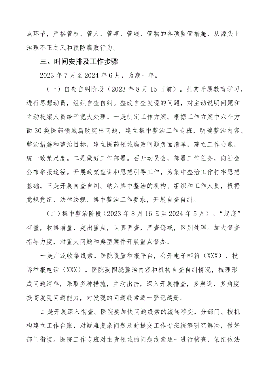 医院关于医药领域腐败问题集中整治工作方案及情况报告四篇.docx_第3页