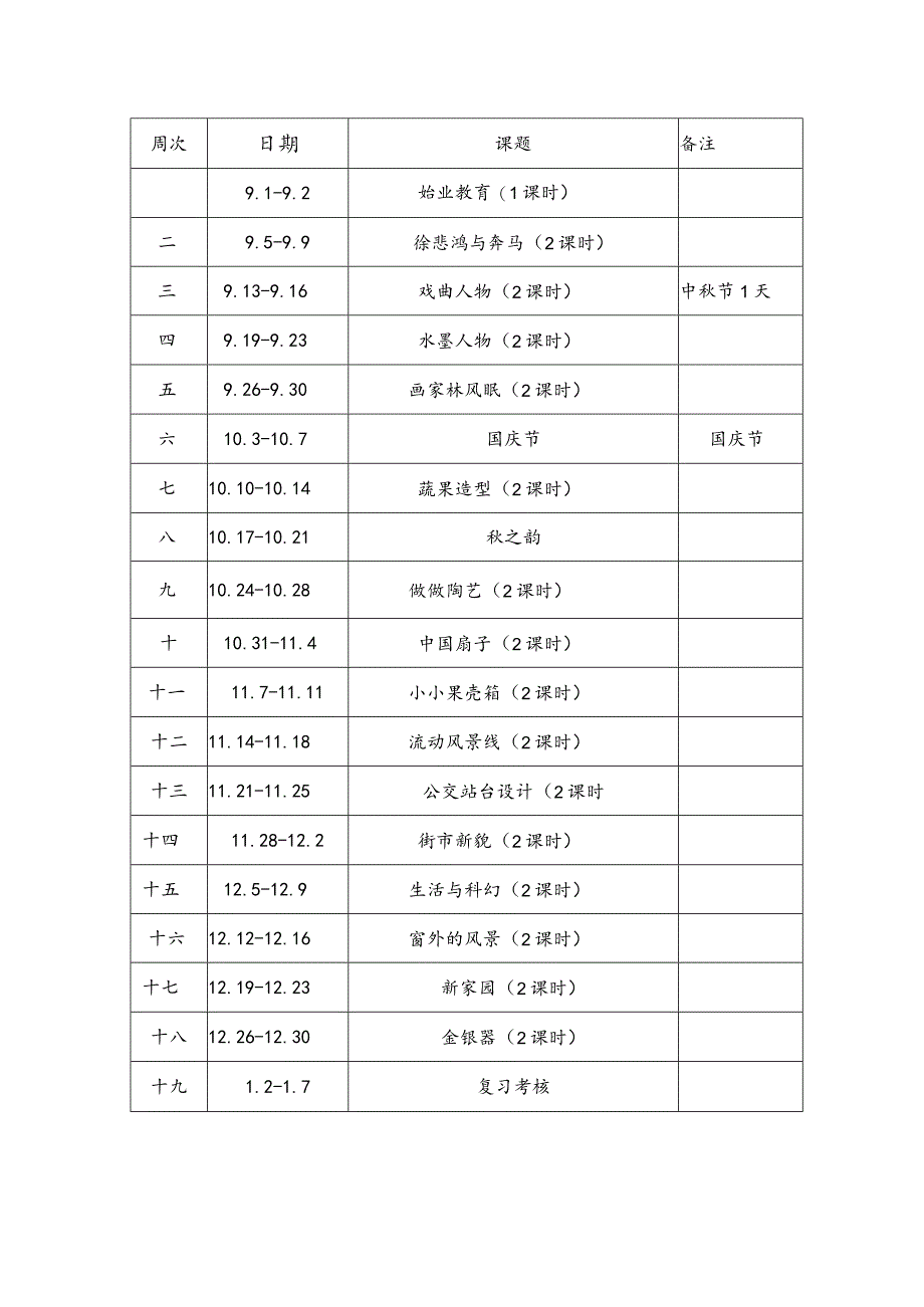 浙美版l六年级上册美术教学计划.docx_第2页