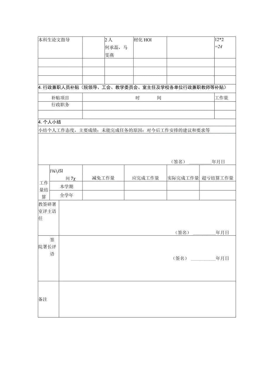 陕西师范大学本科教学工作量登记卡.docx_第2页