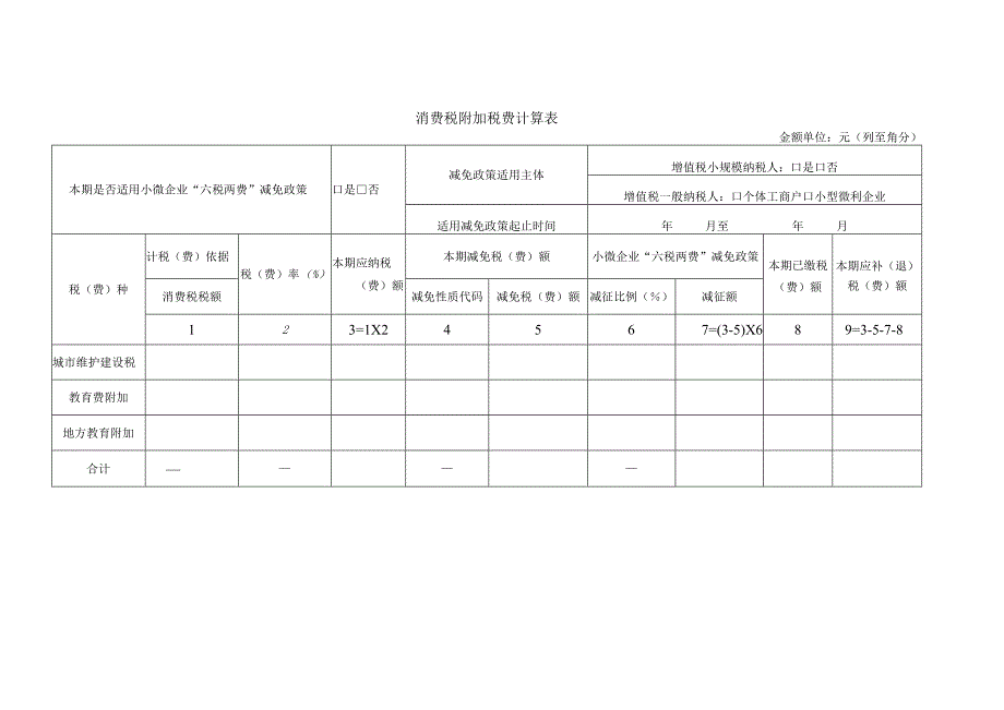 消费税附加税费计算表.docx_第1页