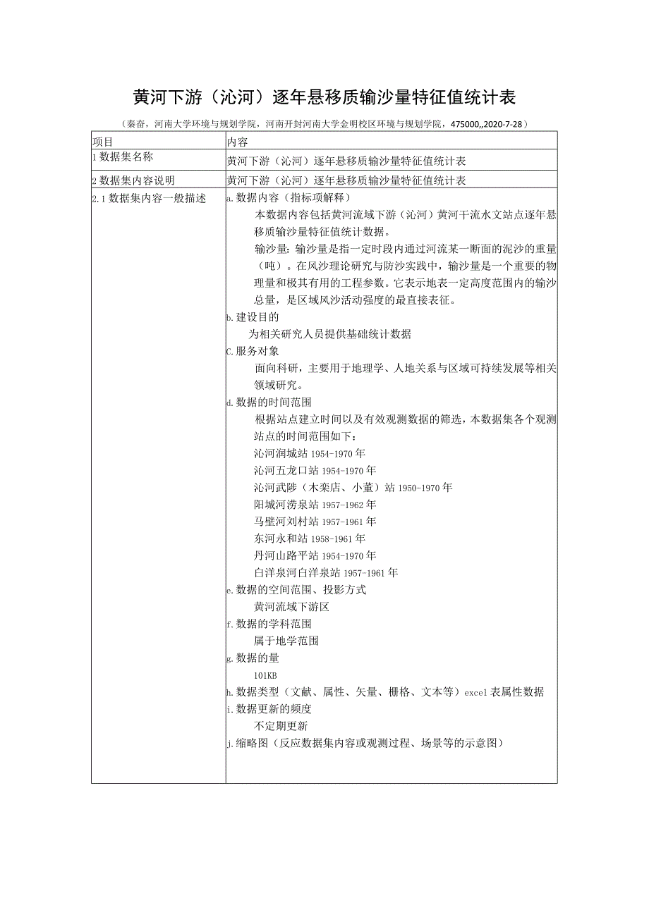 黄河下游沁河逐年悬移质输沙量特征值统计表.docx_第1页