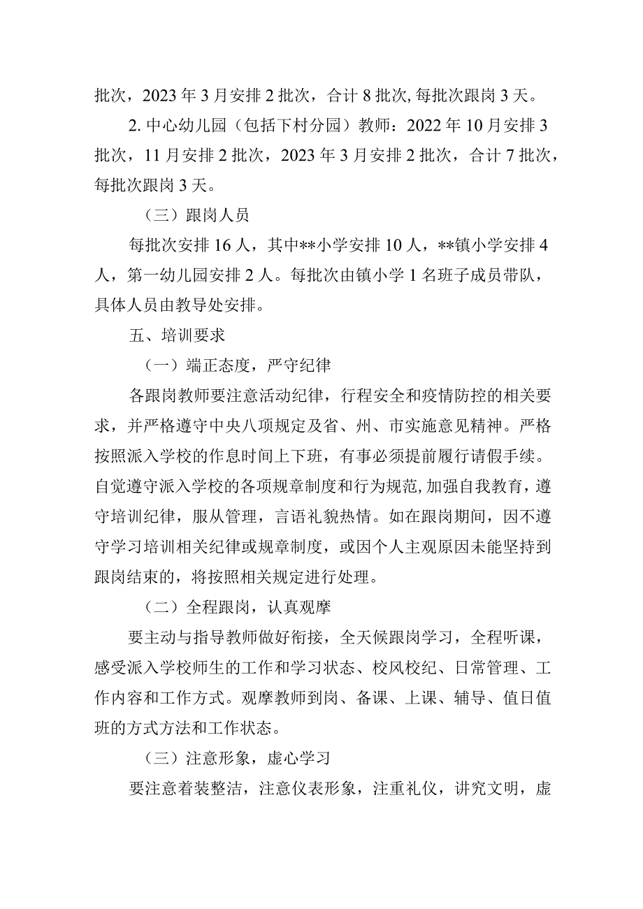 小学2022—2023学年教师跟岗培训实施方案.docx_第3页