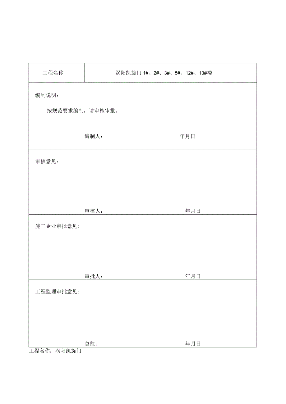 施工组织设计：会签、报审、封面表.docx_第1页