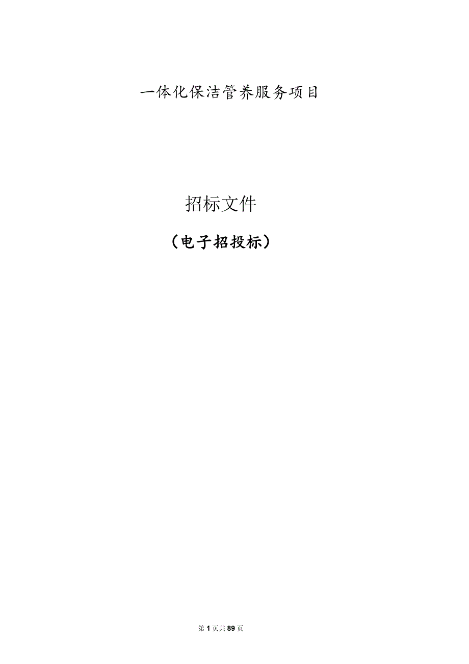 一体化保洁管养服务项目招标文件.docx_第1页