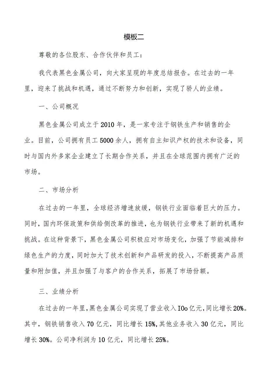 黑色金属公司年度总结报告模板.docx_第3页