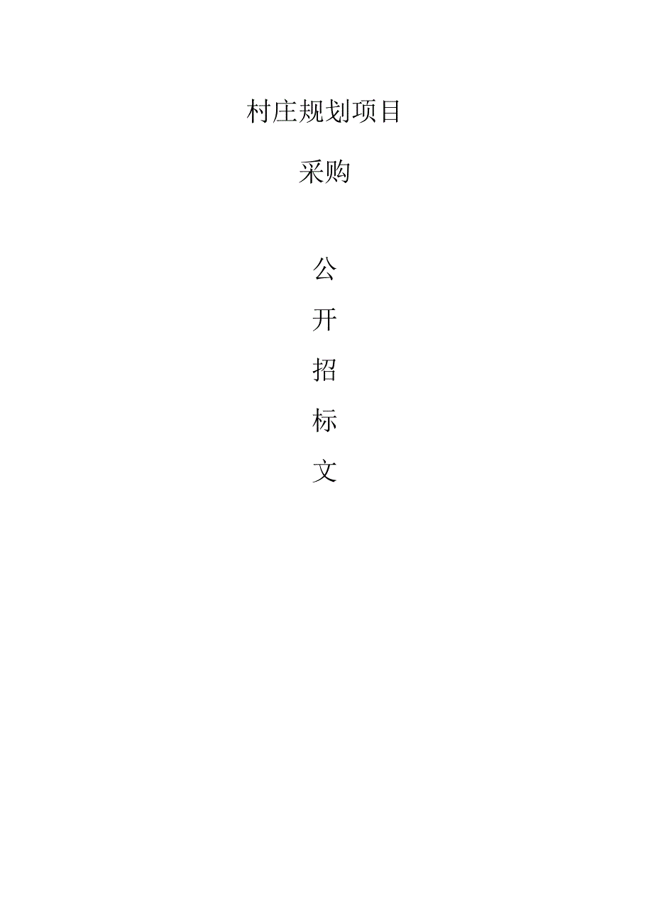 村庄规划项目招标文件.docx_第1页