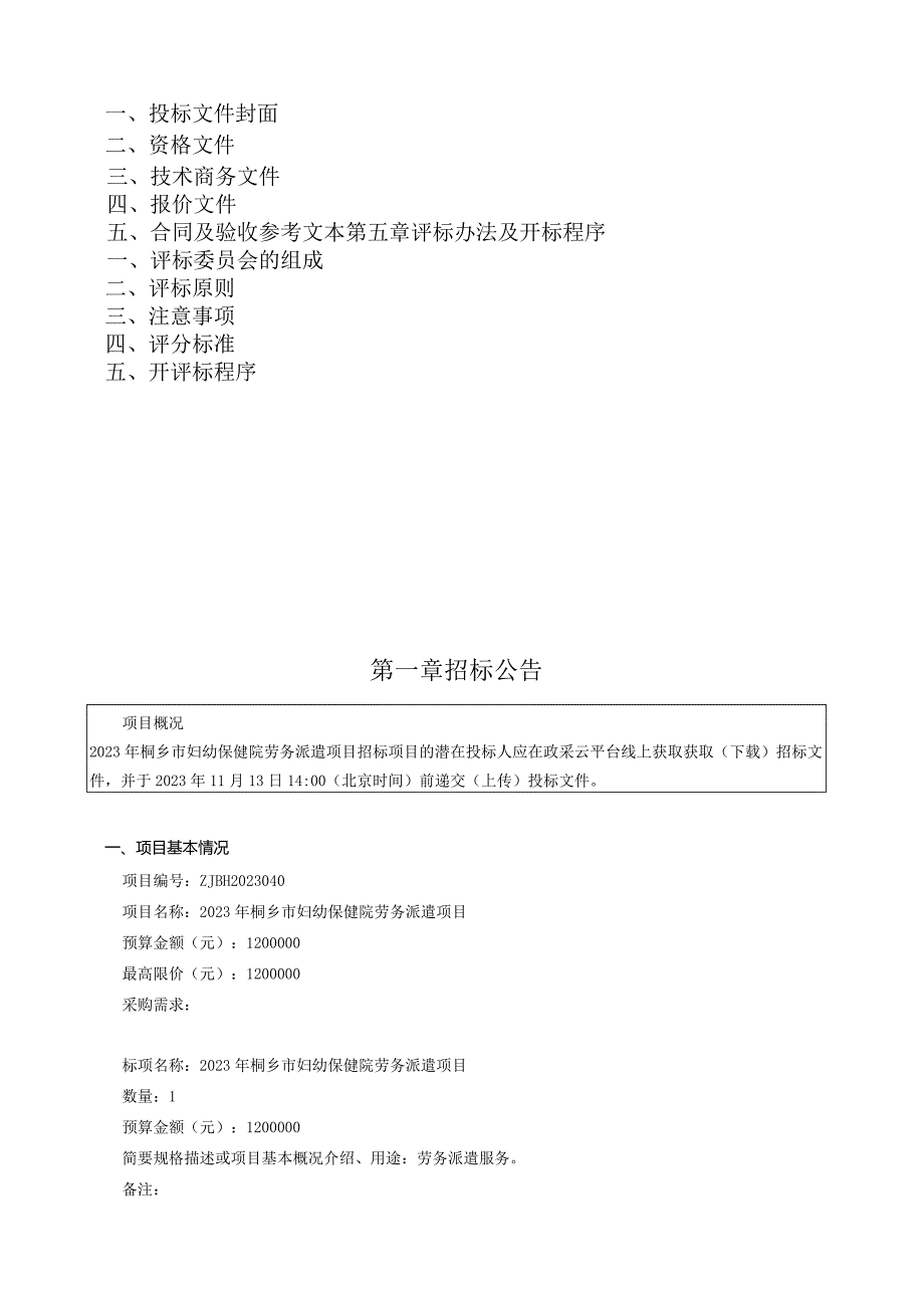 2023年妇幼保健院劳务派遣项目招标文件.docx_第2页