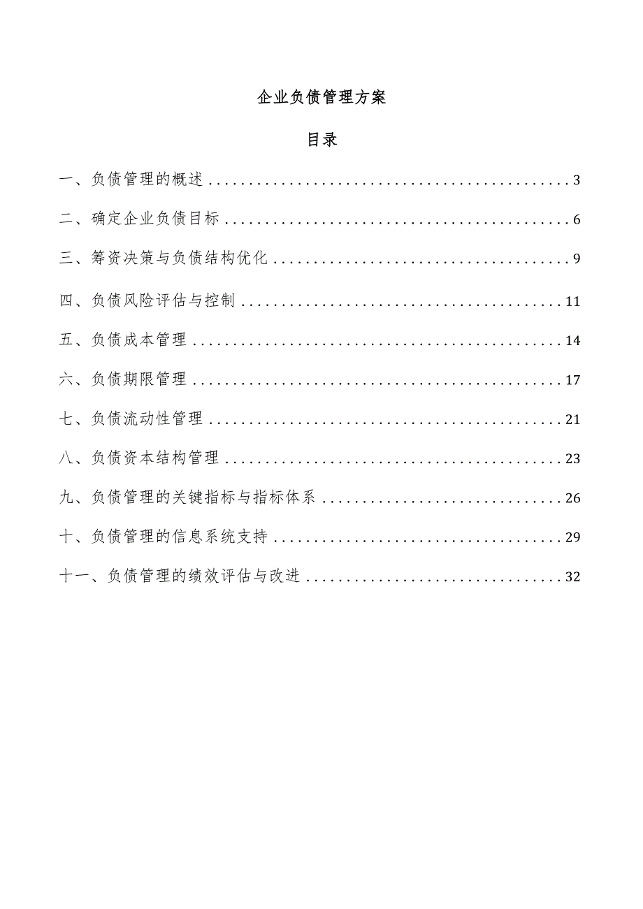 企业负债管理方案.docx_第1页