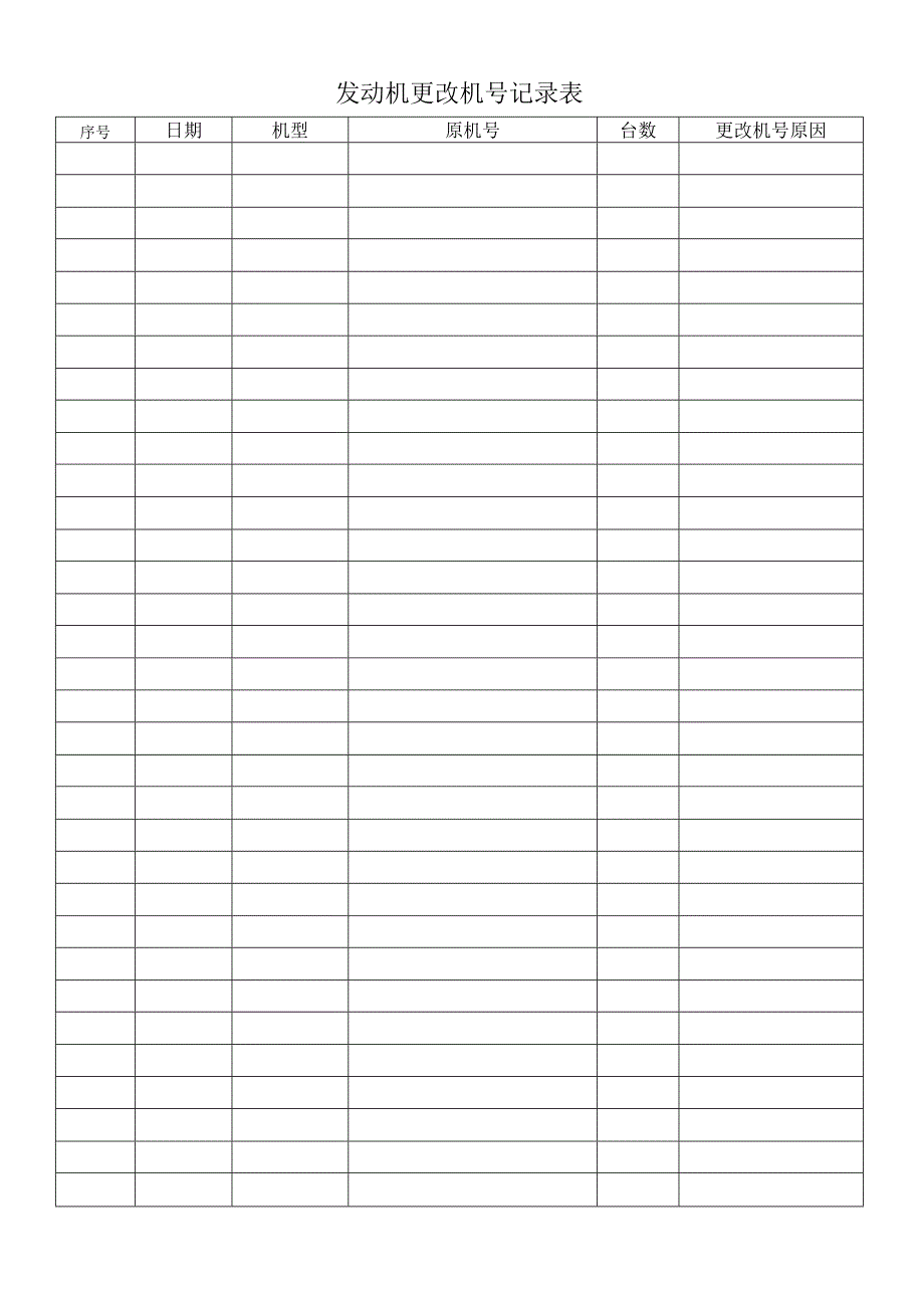 发动机更改机号记录表.docx_第1页