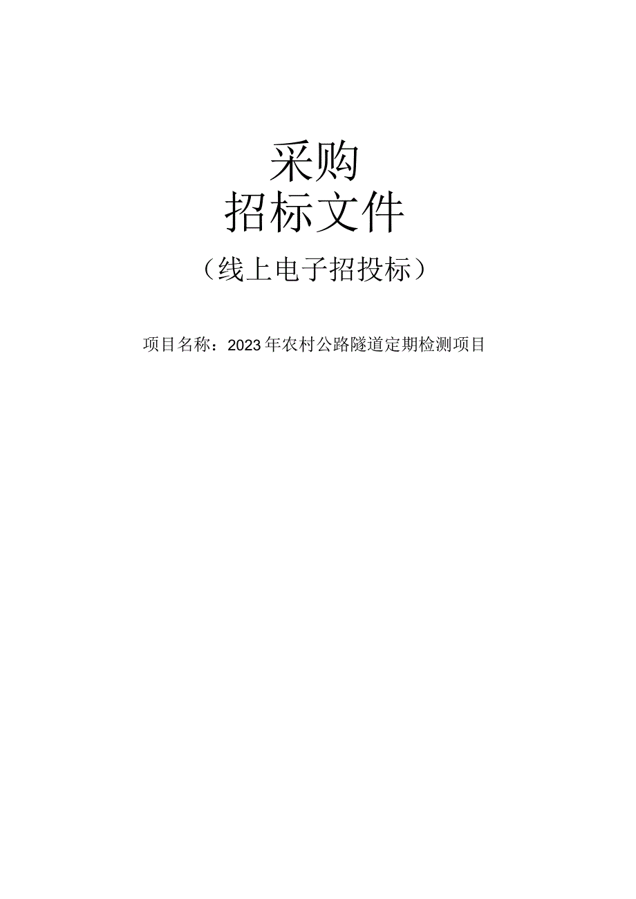 2023年农村公路隧道定期检测项目招标文件.docx_第1页