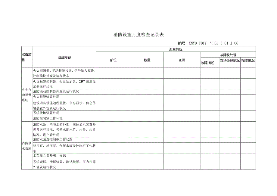 消防设施月度检查记录表.docx_第1页