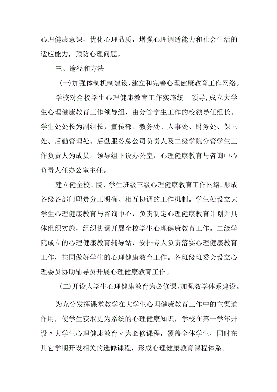 学院大学生心理健康教育工作实施方案.docx_第2页