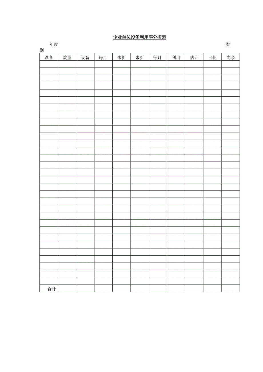 企业单位设备利用率分析表.docx_第1页
