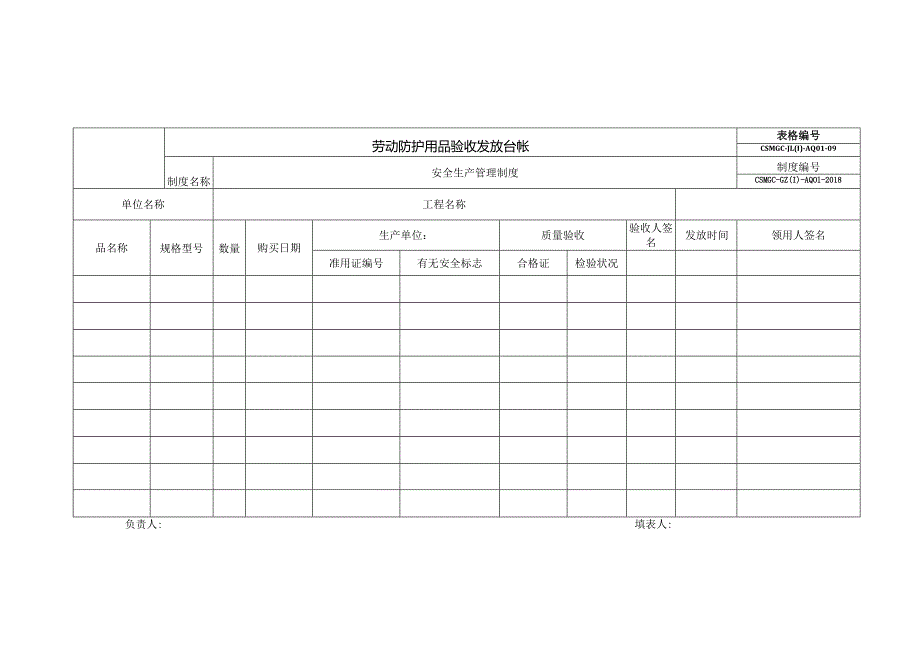 劳动防护用品验收发放台帐.docx_第1页