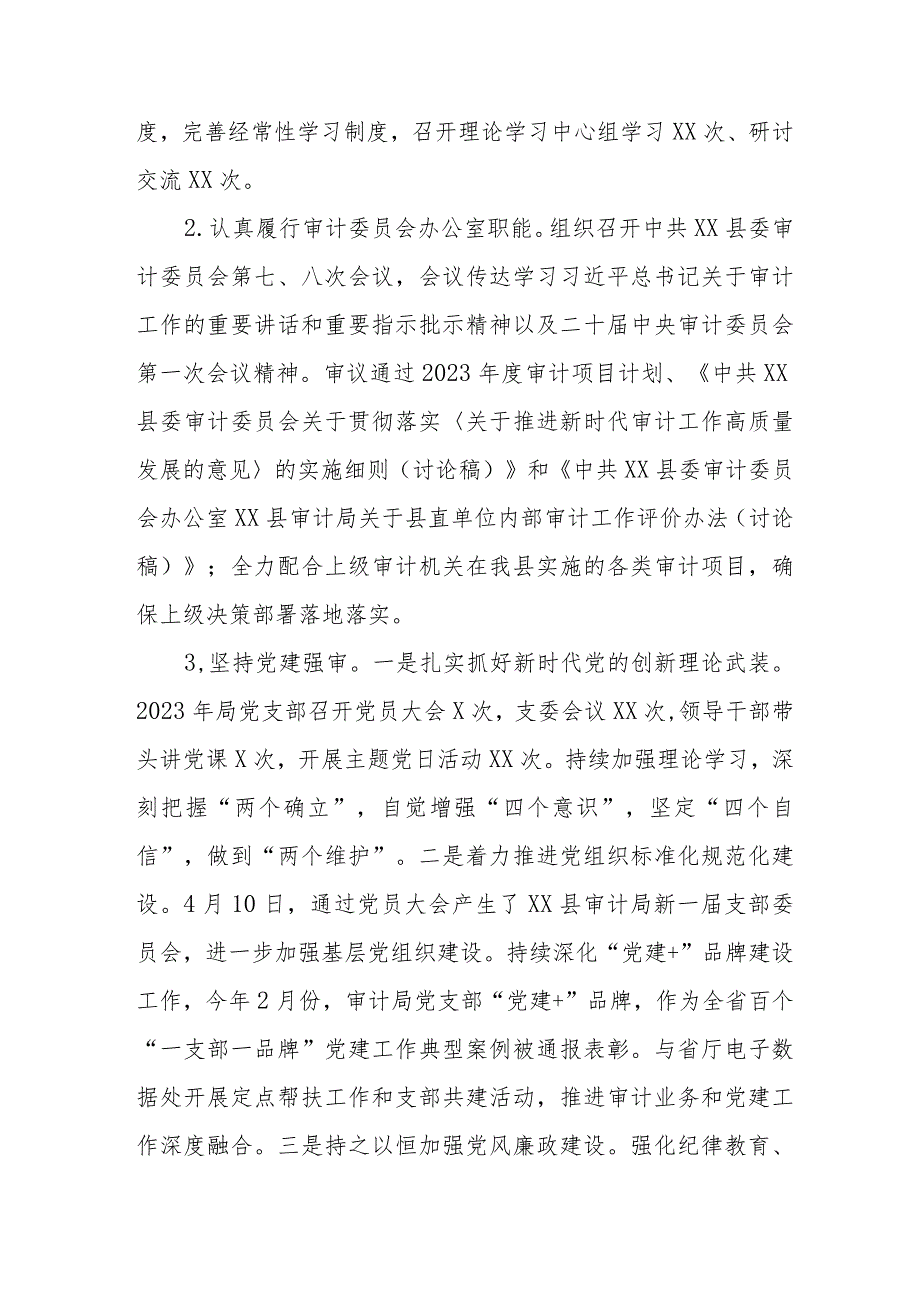 县审计局2023年工作总结及2024年工作安排四篇.docx_第2页