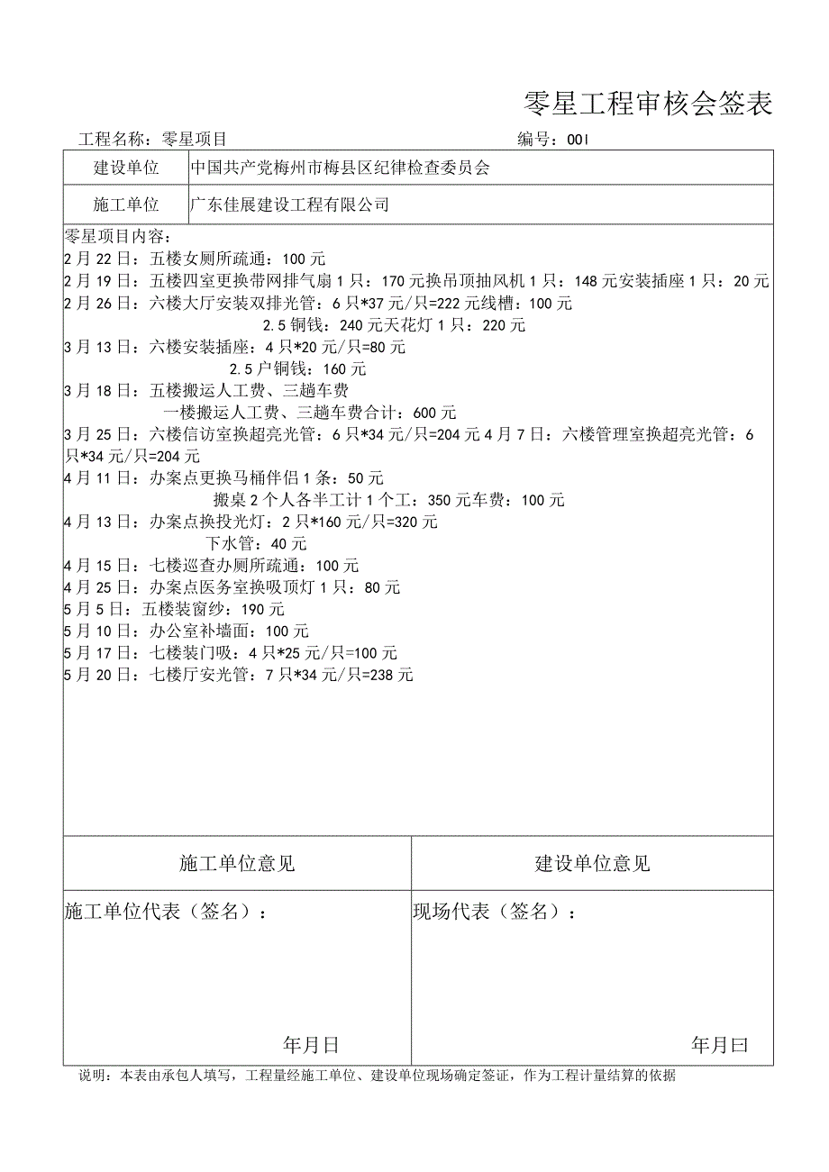 零星工程审核会签表.docx_第1页