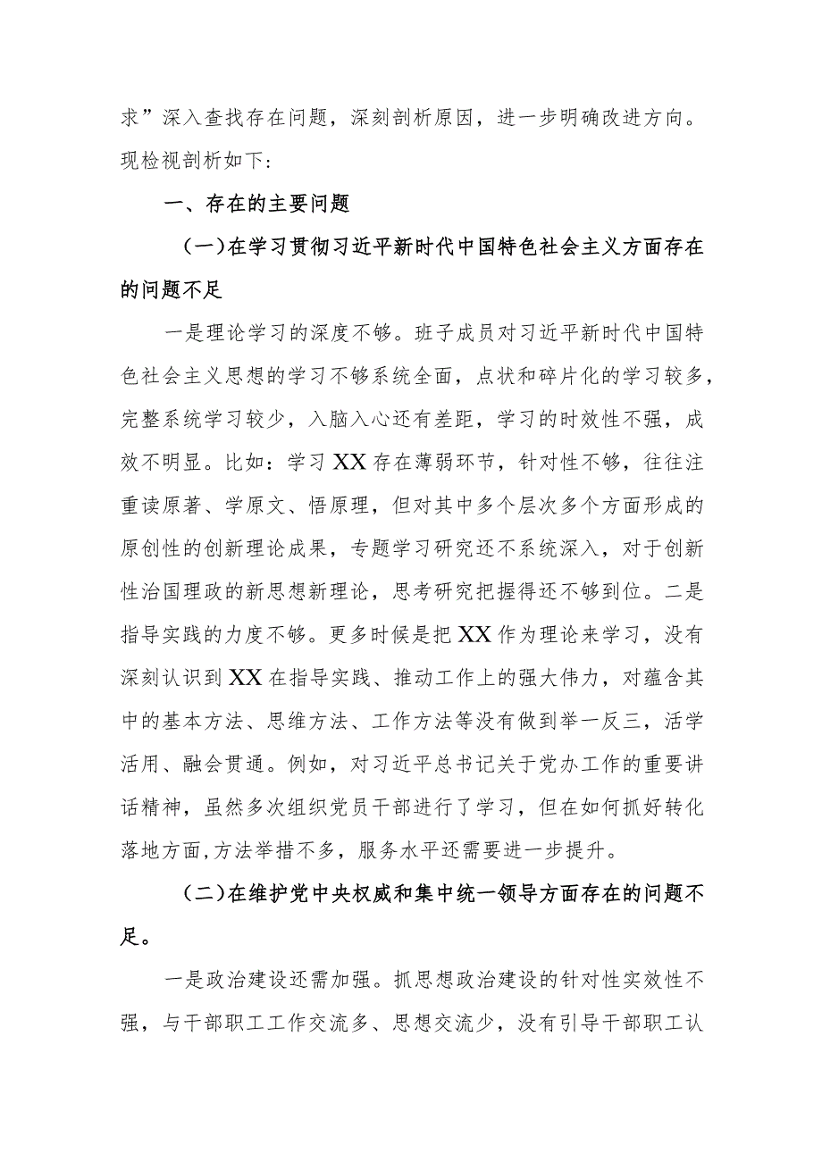 民政局党组班子2024年度专题民主生活会新九个方面检视剖析材料(含典型案例剖析、在树立和践行正确政绩观方面).docx_第2页