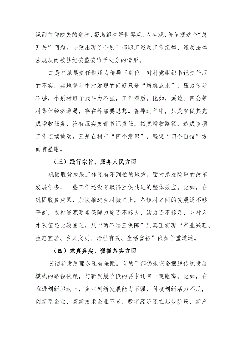 民政局党组班子2024年度专题民主生活会新九个方面检视剖析材料(含典型案例剖析、在树立和践行正确政绩观方面).docx_第3页