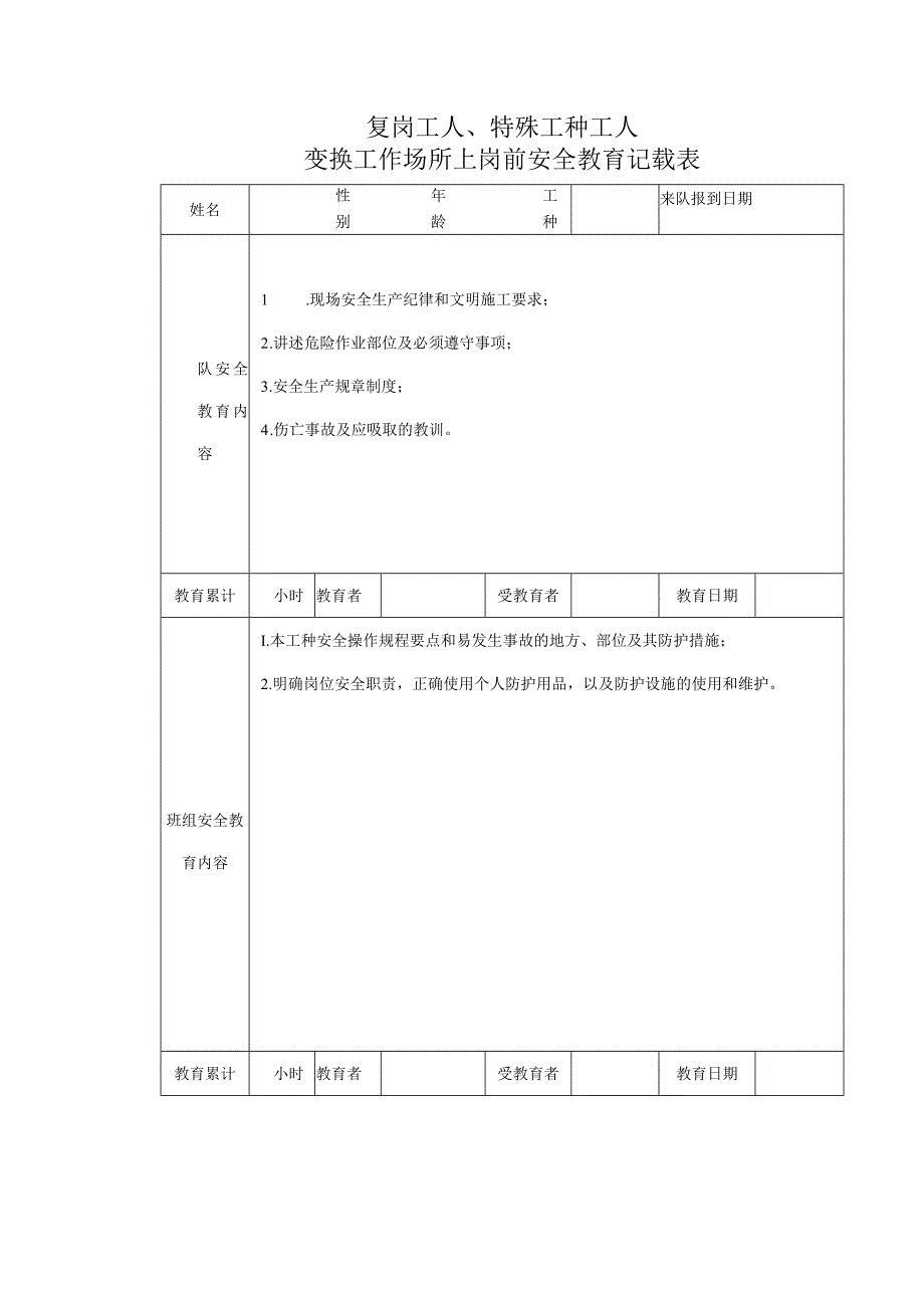 建筑安全检查表格.docx_第1页