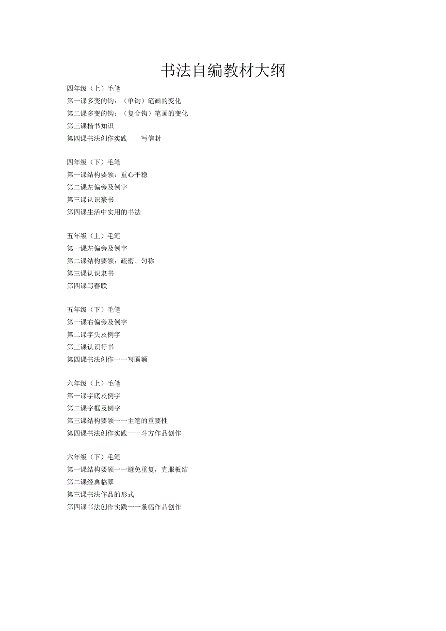 全省校本课程一等奖《小学4-6年级书法自编校本教材》.docx_第1页