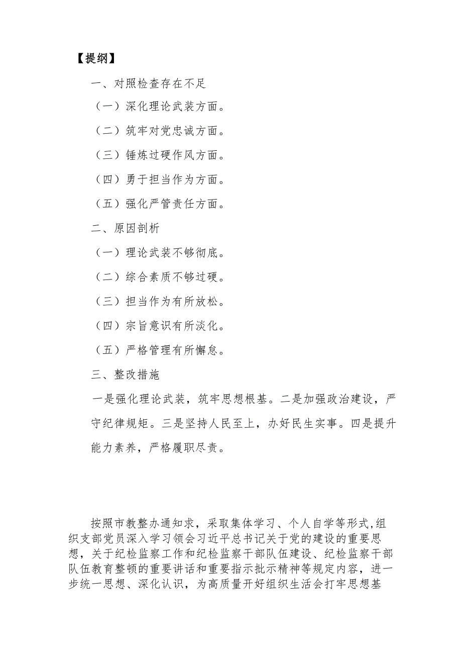 党支部书记、纪检监察干部2024年围绕锻炼过硬作风、强化严管责任、筑牢对党忠诚、勇于担当作为等“五个方面”教育整顿专题生活会对照检查.docx_第2页