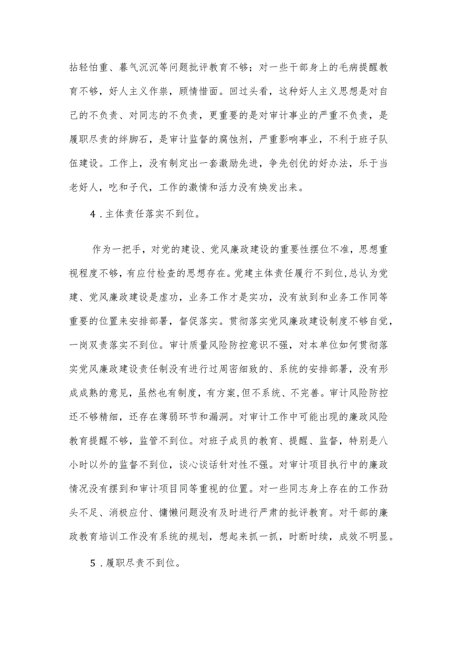 审计局局长纪律作风整顿个人对照检查材料.docx_第2页