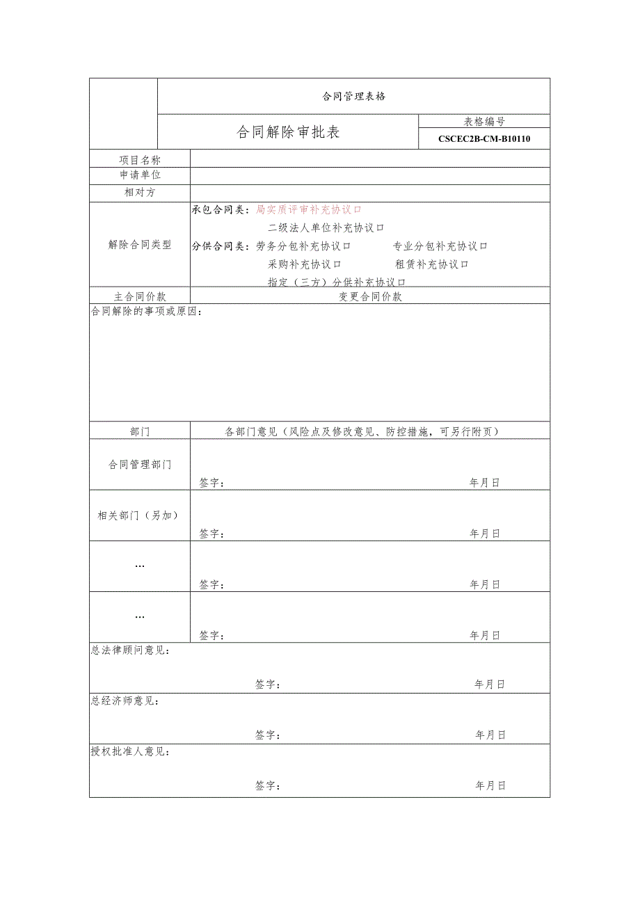 合同解除审批表.docx_第1页