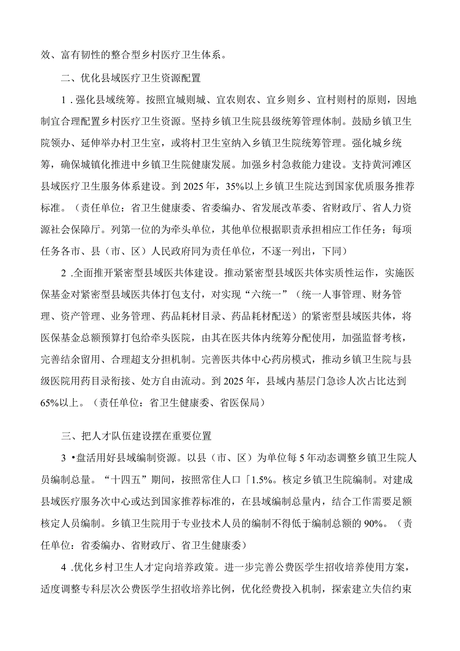 山东省人民政府办公厅印发《关于进一步深化改革促进乡村医疗卫生体系高质量健康发展若干措施》的通知.docx_第2页