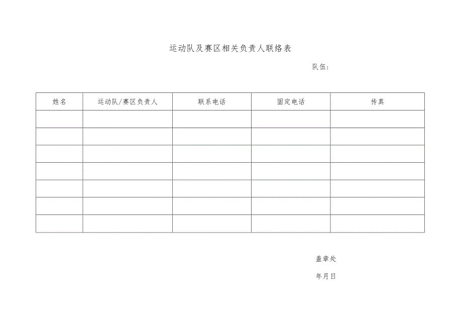 运动队及赛区相关负责人联络表.docx_第1页