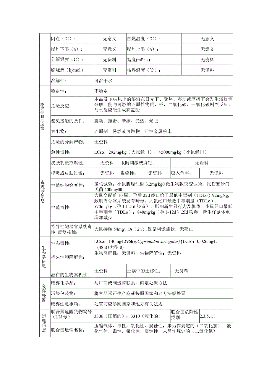 二氧化氯的安全技术说明书.docx_第3页