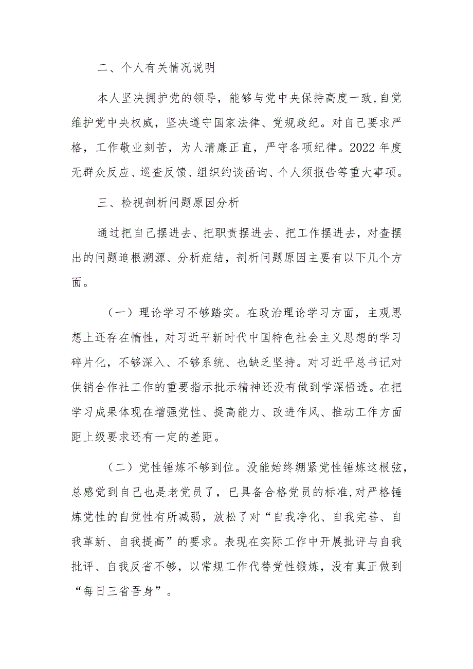 国企领导2022年民主生活会发言提纲.docx_第3页