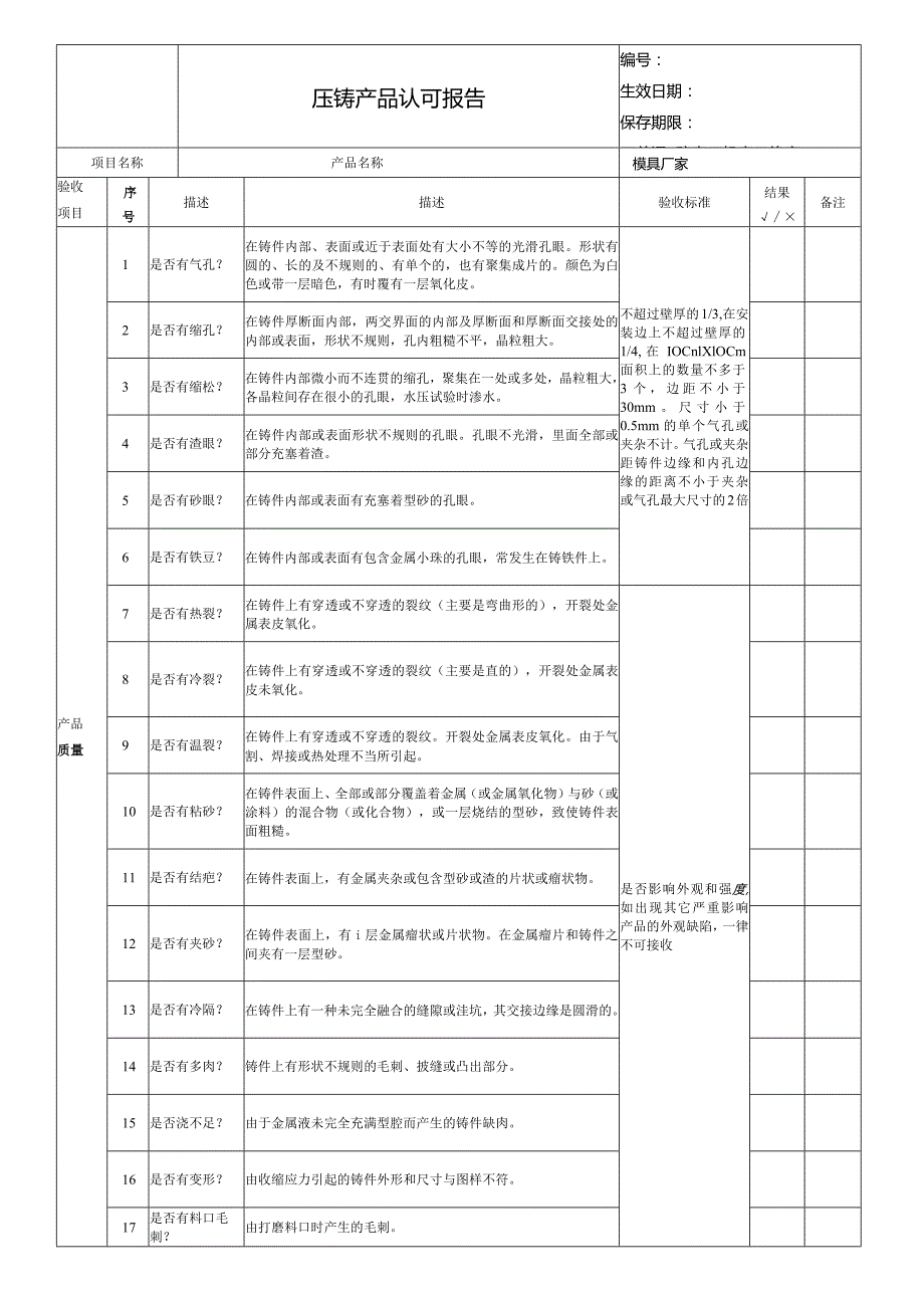 压铸产品认可报告.docx_第1页