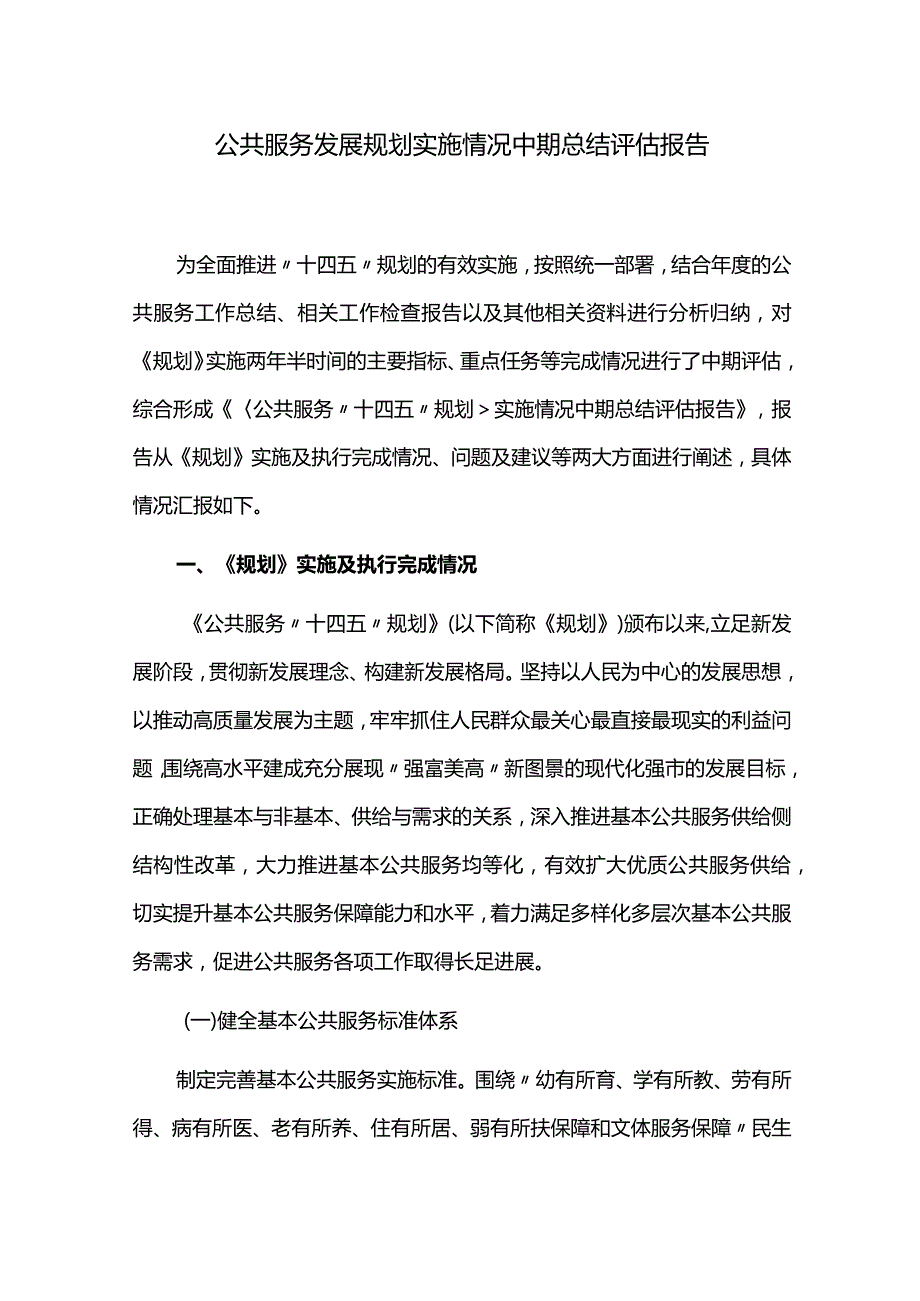 公共服务发展规划实施情况中期总结评估报告.docx_第1页