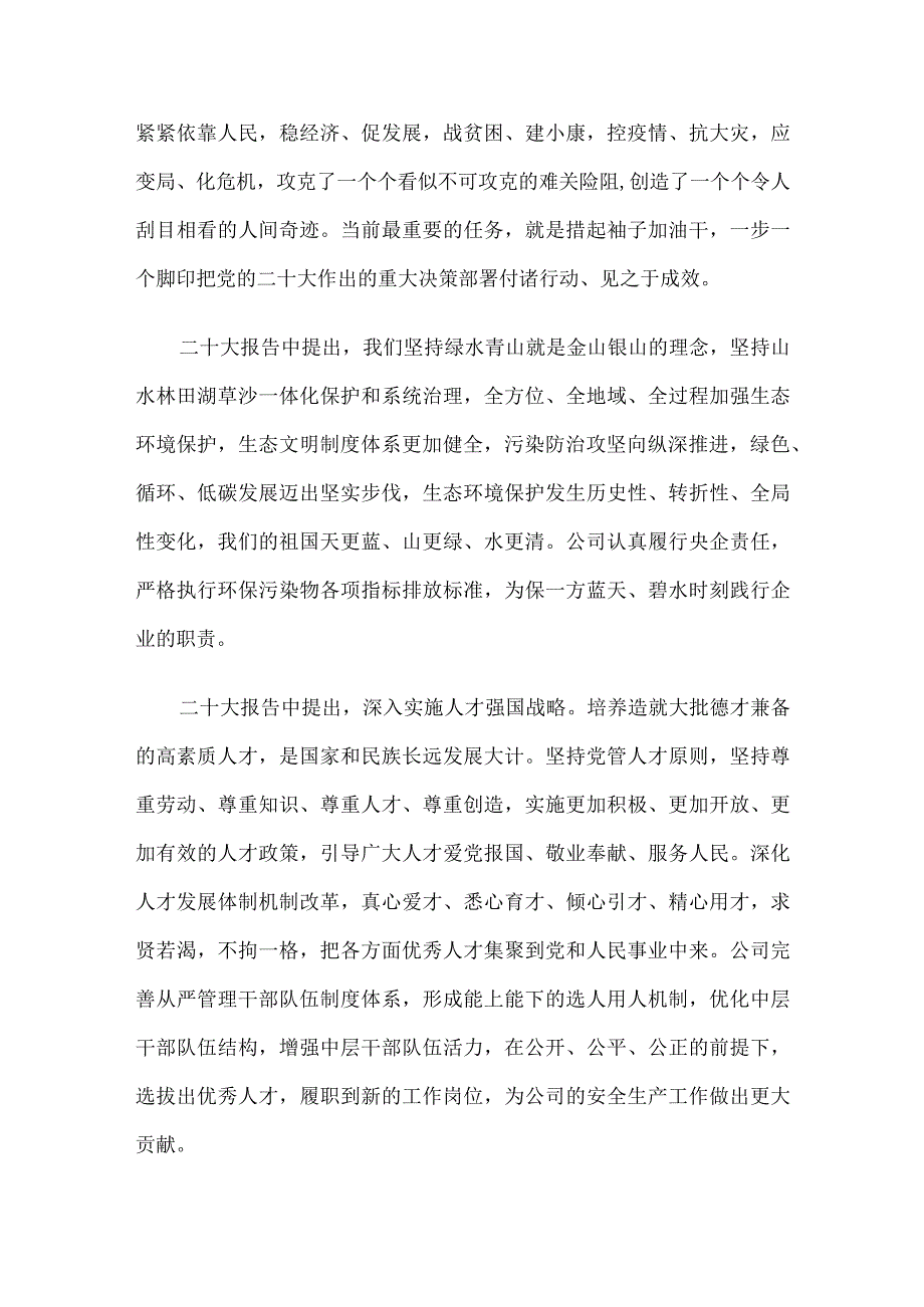 公司党委书记学习党的二十大精神心得体会研讨发言.docx_第3页