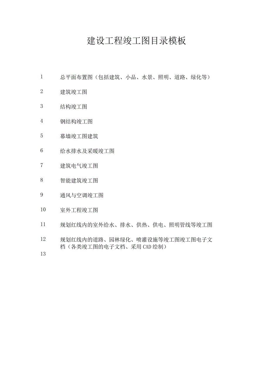 建设工程竣工图目录模板.docx_第1页