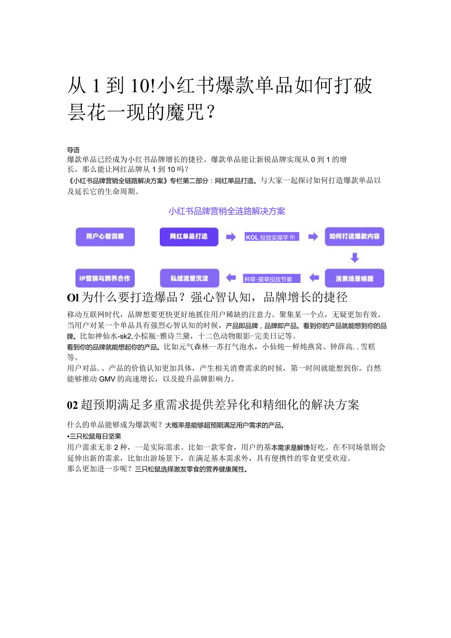 从1到10！小红书爆款单品如何打破昙花一现的魔咒？.docx_第1页