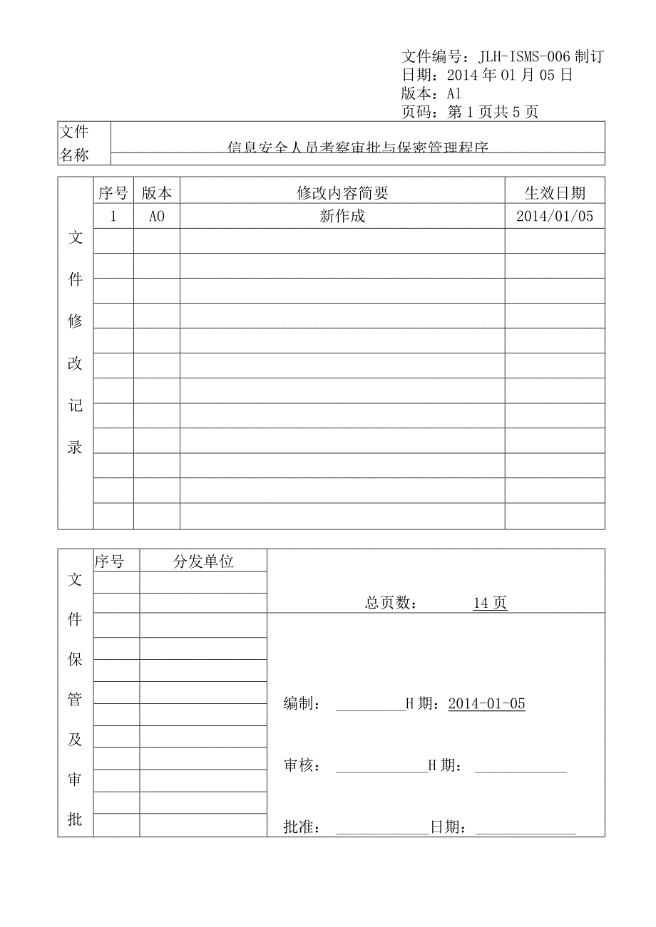 信息安全人员考察审批与保密管理程序.docx_第1页