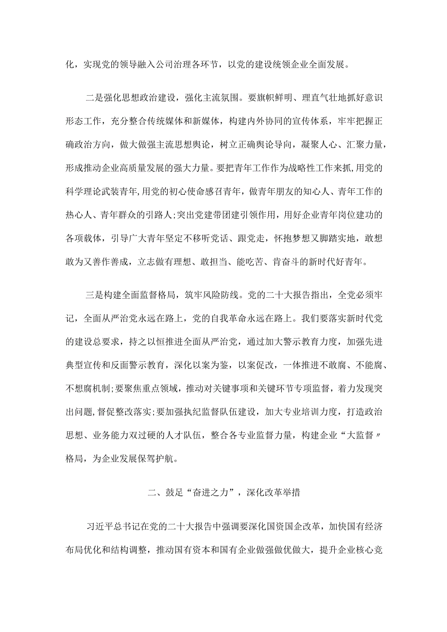 公司党委书记学习党的二十大精神研讨发言.docx_第2页