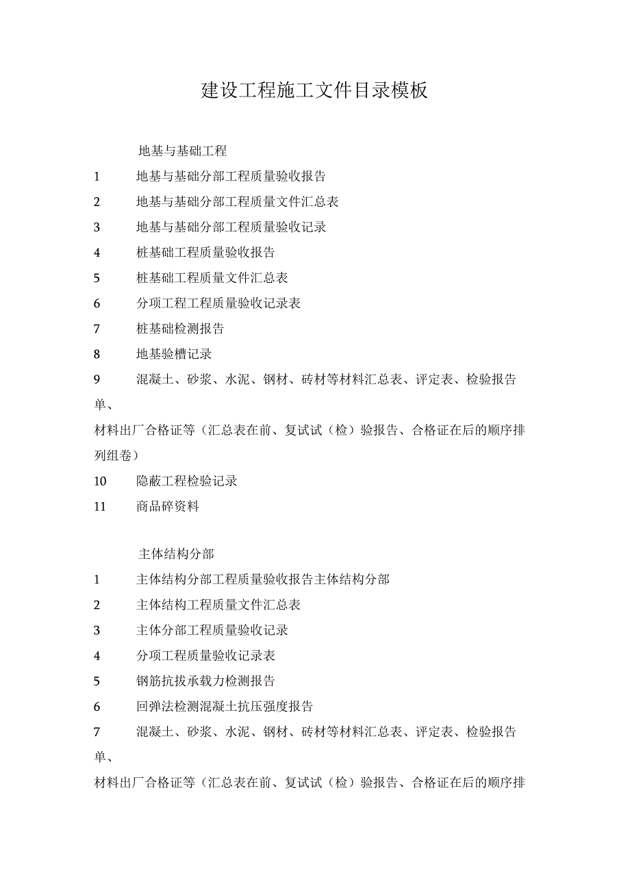 建设工程施工文件目录模板.docx_第1页