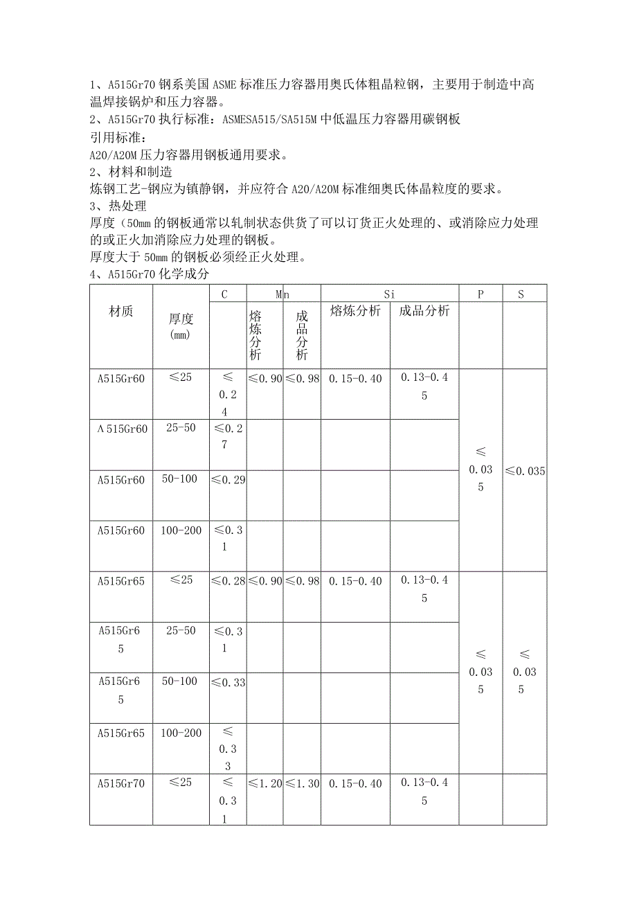 中低温容器板A515Gr70炼钢工艺.docx_第1页