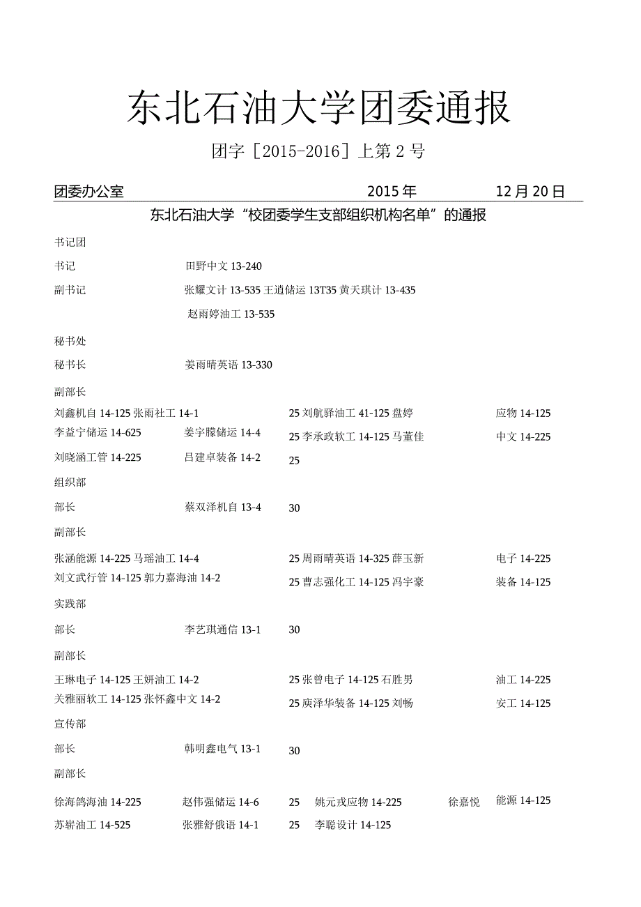 2校团委学生支部组织机构通报.docx_第1页