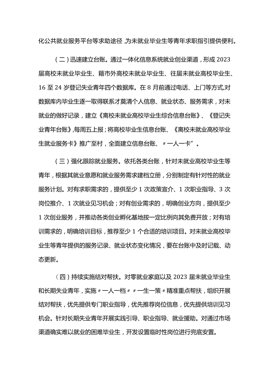 2023年高校毕业生等青年就业服务攻坚行动实施方案.docx_第2页