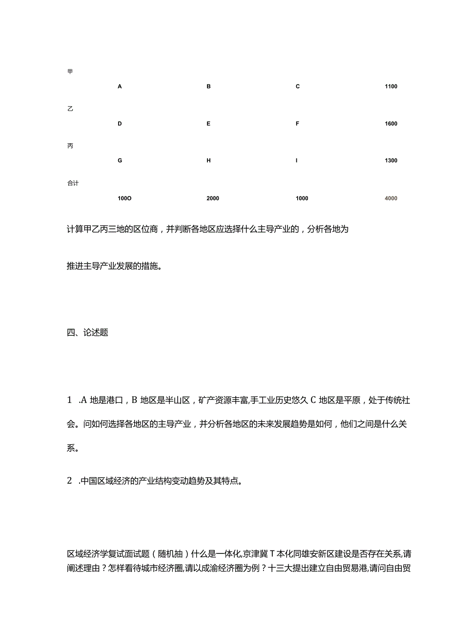 2019重庆工商大学区域经济学考研复试真题及其答案.docx_第2页