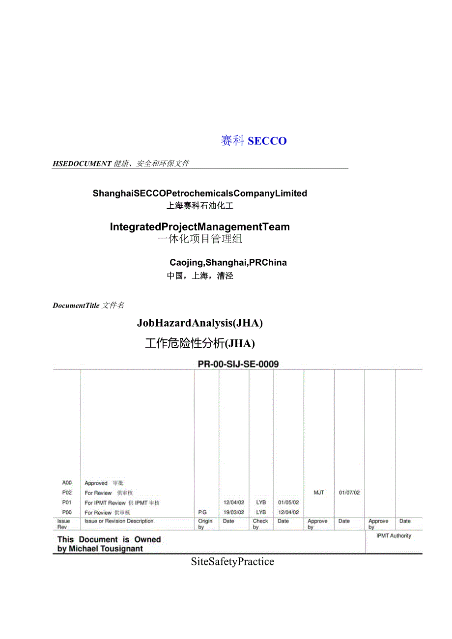 pr00sijse0009 job hazard analysis 副本.docx_第1页