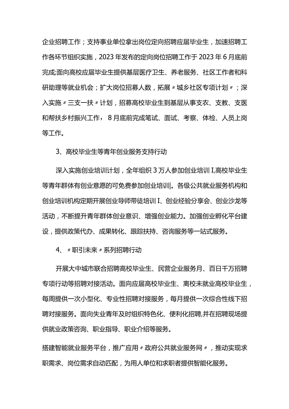 2023年高校毕业生等青年就业创业推进计划实施方案.docx_第2页