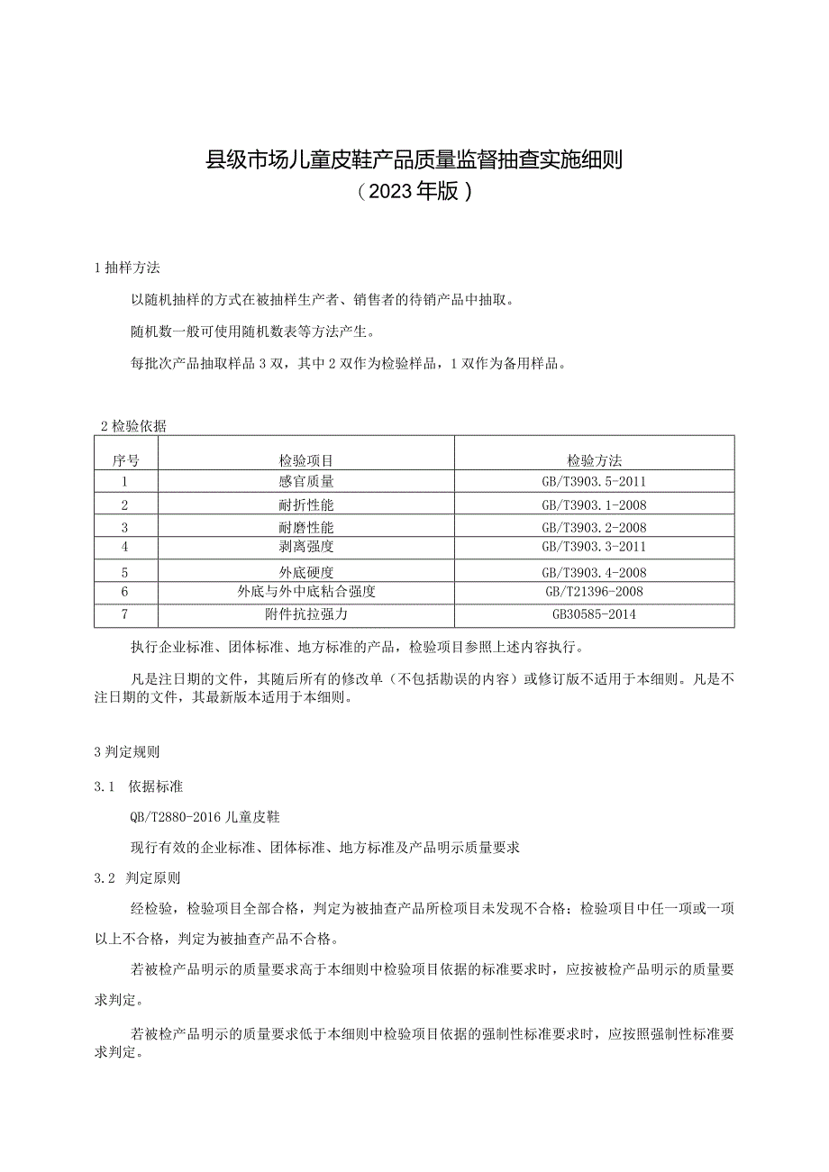 【精品范文】2023版县级市场儿童皮鞋产品质量监督抽查实施细则.docx_第1页