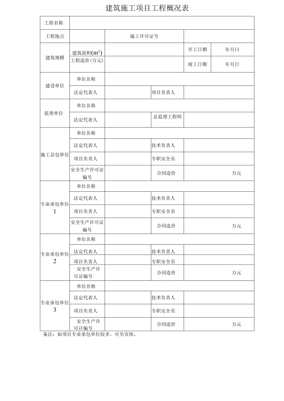 SA-C10-1 建筑施工项目工程概况表.docx_第1页