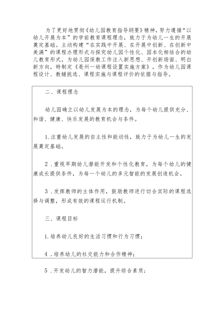 2024中心幼儿园课程设置工作方案（最新版）.docx_第2页