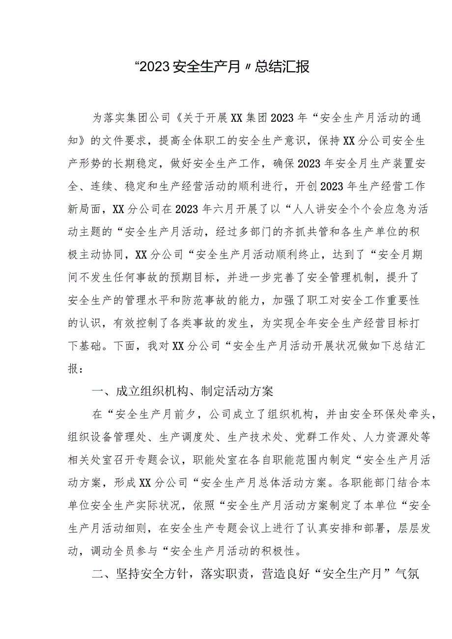 2023年安全生产月总结汇报参考模板（15页）.docx_第2页