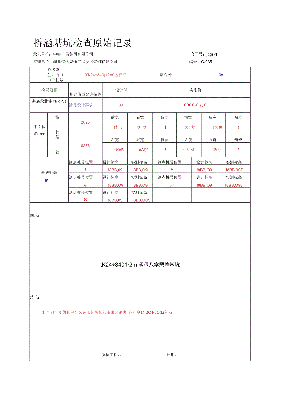 009.盖板涵八字墙（高速公路检验批）填写样例.docx_第3页